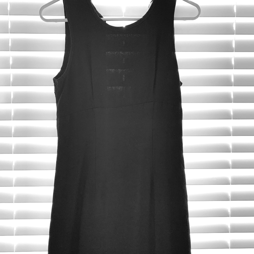 Fitted little black dress tie back